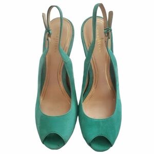 Cole Haan Velvet Teal Slingback Heels